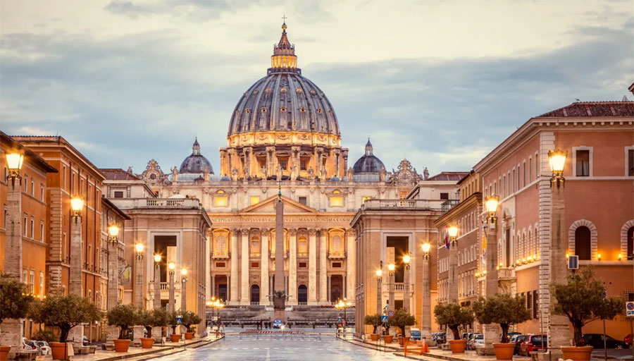St. Peter's Basilica at evening